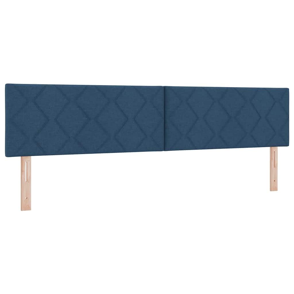 Tessuto premium con testiera regolabile LED blu Boxspring 200x200 cm Blu