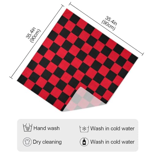 Buffalo Plaid Check Black Red silk scarf scarf lightweight head wrap for women for neck bufandas para mujer elegantes4