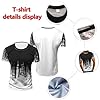 NXTBHDCW Mens Graphic T-shirts Short Sleeve Tee for Resident Collision Color Half Sleeve Stretch Undershirt Active Crewneck Tee Top Clothes Soft Polo Shirts-White||XL #1