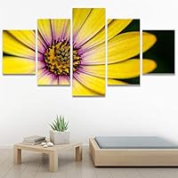 SIGNWIN 5 Panel Canvas Wall Art Botanical Chic Closeup Expressive Multicolor Photography Realism Ultra for Home Decorations Ready to Hang - 60