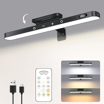 WILLED 5W Picture Lights, 3 Colors Rechargeable Battery Operated Picture Frame Lights, Poster Lights with Remote, Dimmable & Timer, Gallery Lights, Art Display Lighting for Paintings Wireless, Black