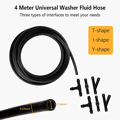 Windshield Washer Hose Kit,4M Hose+6 Connectors+2 Washer Nozzles+2 Rubber Gaskets+10 Hood Insulation Retainers+1 Plastic Fastener Remover,Oem#5116079Aa(Front Windshield Washer Nozzle Kit) #TOP2