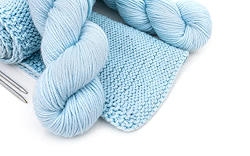 Image of Yerose Pastel Color Acrylic Wool Hand Knitting Yarn (Baby Blue) (Hanks-300Gm)