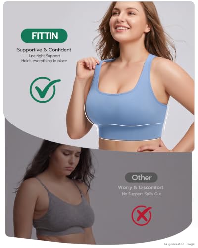 FITTIN Supportive Sports Bra for Women: Adjustable Straps 60% More Lift - image 2