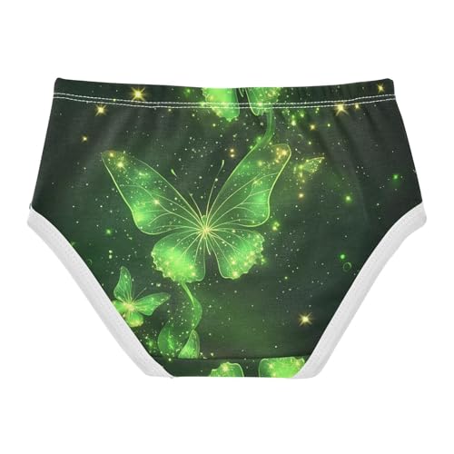 Aesthetic Toddler Underwear Floral 2t Cotton Panties for Girl Green Glowing Butterflies Dark Underpants Briefs2