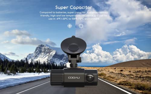 Dual Dash Cam With Built-In Gps, Cooau 1080P Front And Inside Wifi Dash Camera For Cars, Sony Sensor, Supercapacitor, 4 Ir Night Vision, G-Sensor, Loop-Recording & Parking Mode (D20) #TOP3
