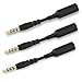 Rancco 3.5mm Headset Audio Jack Extender, 3 Pc Male to Female Extension Cable Headphone Adapter for Charger Case, Phone, Tablets, Work with Volume Controls and Credit Card Reader