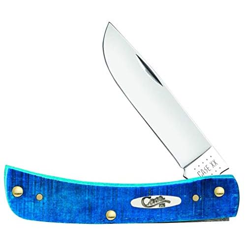 CASE XX WR Pocket Knife Sod Buster Jr Caribbean Blue Jig Bone Item #25590 - (6137 SS) - Length Closed: 3 5/8 Inches