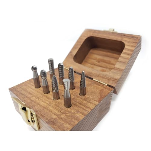 Set de 4 fresas de carburo corte simple miniatura 1