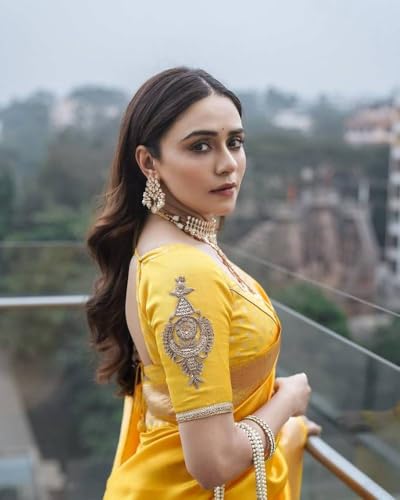 Image of C J Enterprise Women's Banarasi Saree Pure Kanjivaram Style Silk Saree With Blouse Piece for Wedding (Shiv-1)