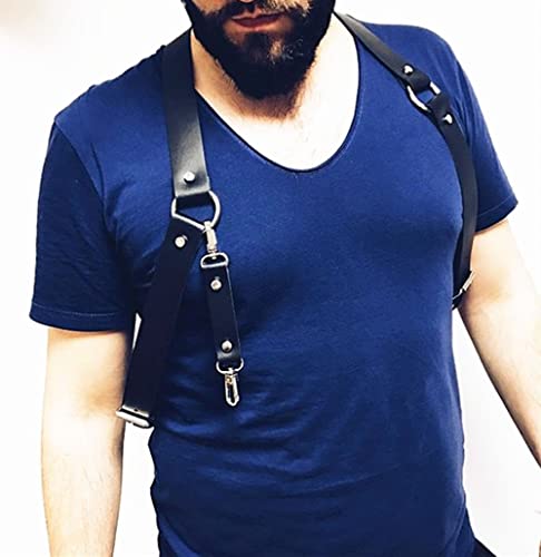 Leather Body Chain Chest Harness Belt Suspenders Adjustable Buckle Straps for Men Gay Party Costume3