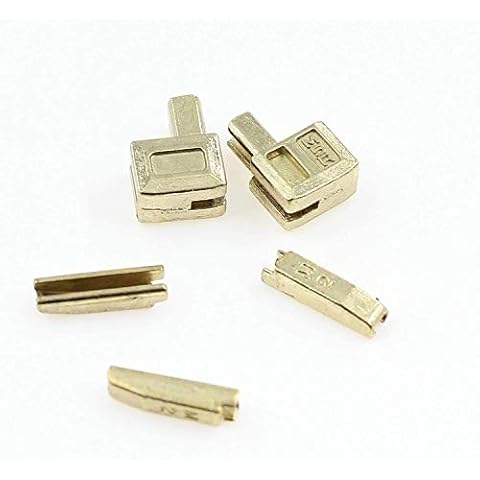 20 Sets #5 Zipper Latch Slider Retainer Metal Insertion Pin Zipper Bottom Gold Zipper Stopper for Brass Zipper Repair Leekayer Cover