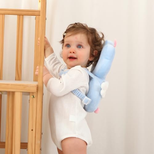 Image of Baby Head Protection Backpack - Soft Lightweight Fall Cushion for Toddlers During Crawling & Walking, Helps Ease Impact from Backward Tumbles(Elf)