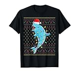 Photo Gallery whale xmas lights santa hat whale christmas ugly style maglietta Photo Gallery whale xmas lights santa hat whale christmas ugly style maglietta