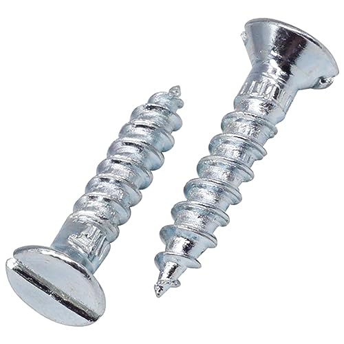SKIR'CO (24 uds.) Tornillos para madera de acero galvanizado de 4,0 x 30 mm, cabeza avellanada Pozidriv, tornillos para aglomerado, rosca completa PZ