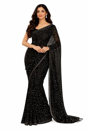 Image of NoseQueen Women Beautiful Soft Silk Designer Saree with blouse