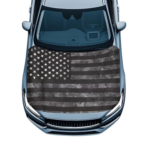 Image of Car Hood Vent Cover,A Weather-Resistant Windshield Snow Cover with Sandy American Flag Design for Trucks,Cars,SUVs,or Vans
