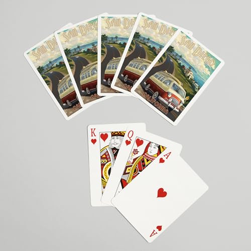 Lantern Press San Diego Camper Van Baraja Poker 52 miniatura 7