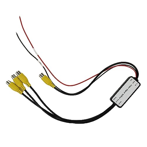 REARMASTER® 3-Kanal-Auto-Video-Splitter, Signalverteiler für Auto-Kopfstütze, DVD-Video, 1 Cinch-Eingang, 3 Cinch-Ausgang