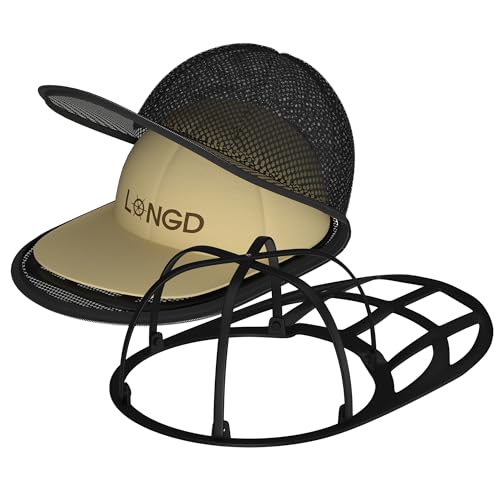 LONGD Hat Washer Cage for Baseball Caps, Sturdy Cleaning Protector with Frame Cage and Laundry Bag, Washing Machine Safe Hat Cleaner and Organizer, Suitable for Adult and Kids\' Caps - 1-Pack,Black - Thumbnail 4