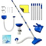 Poolsauger Bodensauger mit Einziehbarer Schlauch 3.5m, Pool Reinigung Bodensauger mit Teleskopstange 2.3m, Staubsauger Unterwasser, Reinigungsbürste für Schwimmbad, Teich, Whirlpool, Bad und Spa
