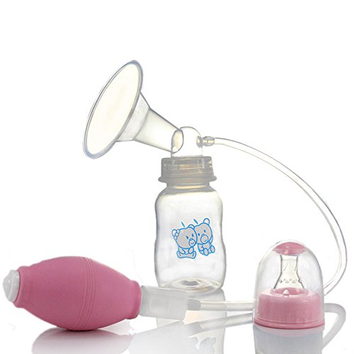 Sungpunet Manual Breast Pump Portable Milk Collector Baby Breastfeeding Hand Breast Pump Breast Milk Milk Drinking Fountain Milk Bottle Cereal Bottle Silicone Food Grade BPA Free Random Color