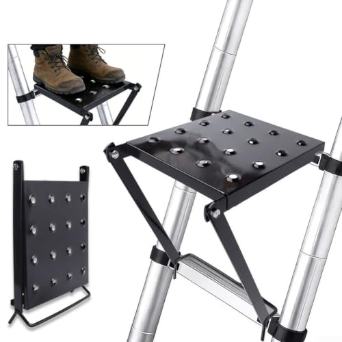 Estante de escalera de aluminio portátil negro de 34,5 x 26,8 x 39 cm para cocina y baño 6