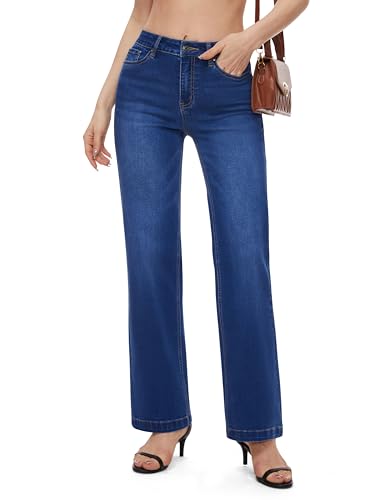 FLYING BANANA Women's High Waisted Wide Leg Baggy Jeans Stretchy Loose Denim Pants