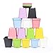 KORAM 14-Pack Colorful Flower Pots 2.7-inch Thicker Square Plastic Plant Pot for Mini Succulents Cactus, Container Planter Nursery Pots with Drain Hole and Saucer for Home Office Garden - A Great Gift