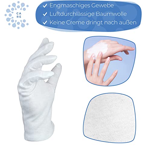 Well B4® Dermatest: Zeer goed - Care katoenen handschoenen, beschermende handschoenen van 100% katoen, zachte tricothandschoenen, 3 paar, wit - Image 4