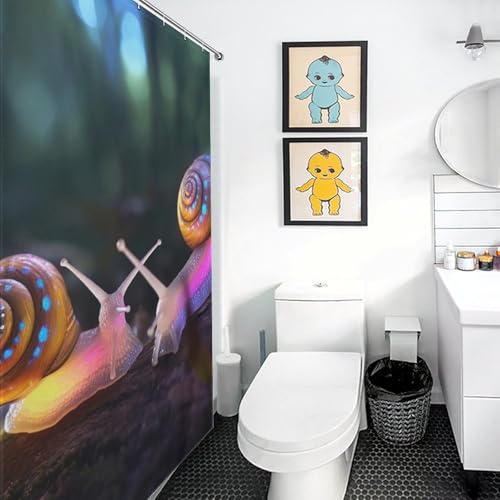 Rideau de douche escargots polyester imperméable 152x183cm - 3