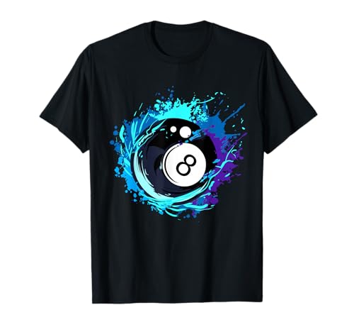 Bunte Billard-Billardspieler mit 8 Bällen T-Shirt