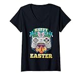 Photo Gallery donna happy easter bunny boy gamer girl video game controller kids maglietta con collo a v Photo Gallery donna happy easter bunny boy gamer girl video game controller kids maglietta con collo a v