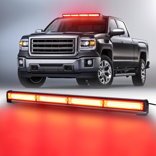 Dinfu 14 Clignotant LED d'avertissement Rouge gyrophare Voiture pour Camion Toit Voiture SUV tracteurs