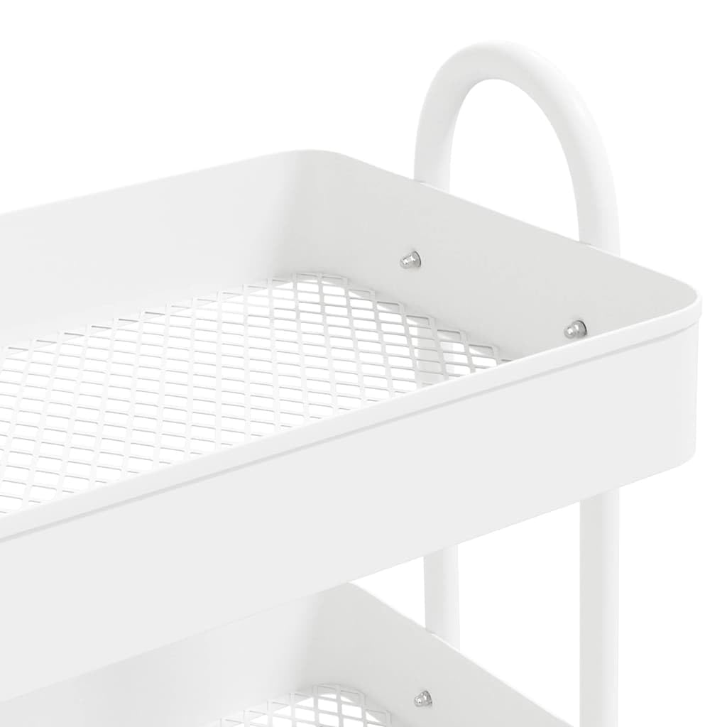 Carrello a 3 ripiani, bianco, 43 x 34 x 79 cm, in acciaio