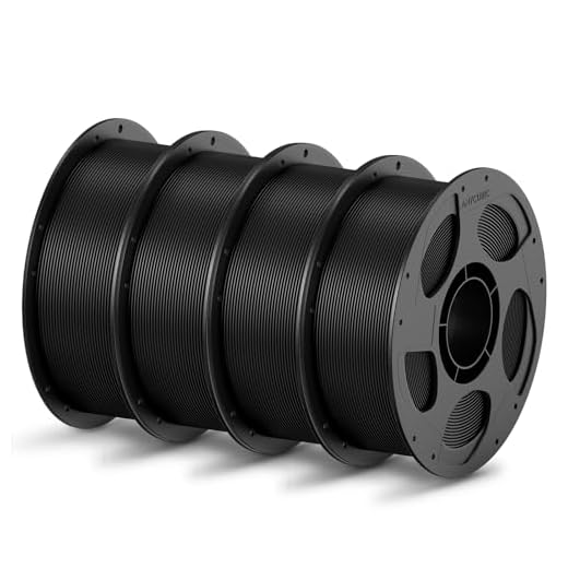 ANYCUBIC PLA Filament 1.75mm Bundle, 3D Printing PLA Filament 1.75mm Dimensional Accuracy +/- 0.02mm, 1KG Reusable Spool (2.2 lbs), 4KG Black