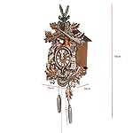 Vintage Cuckoo Wall Clock, Forest Style, Brown, 9.84*3.94*18.9in, Adjustable Volume, Hourly Chime, Night Mode, Silent Clock - Image 3