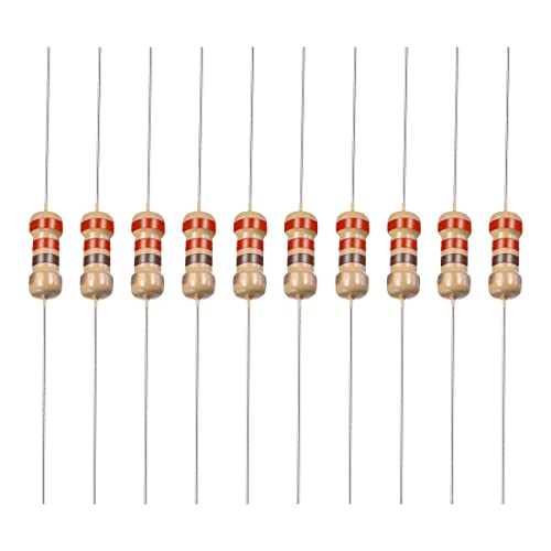 YOKIVE 500 PCS Carbon Film Resistors, 1/4W 220 Ohm 5% Tolerances Resistor, Good for DIY Electronic Projects (4 Color Band, 1.77x0.09-Inch)