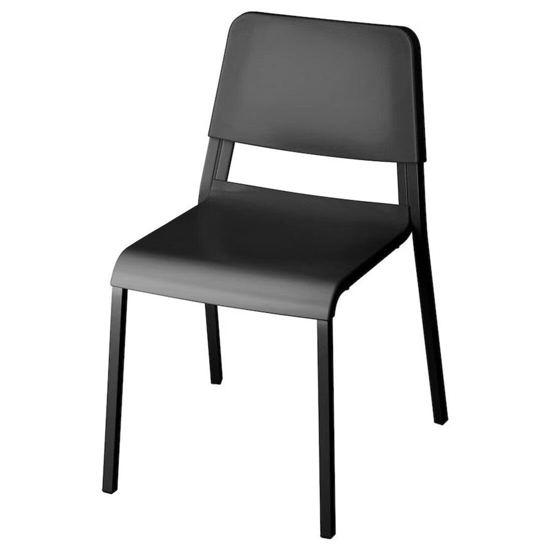Ikea TEODORES Chair, Black, Stackable Dining Chair, 46x54x80 cm