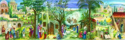 Panoramic Bethlehem German Christmas Advent Calendar
