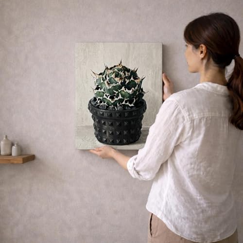 BotaniTec アガベ 白鯨 W30cm H40cm 001A 塊根植物 コーデックス 絵画 アートパネル ポスター 壁掛け インテリア [4]