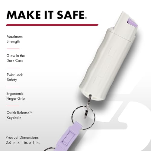 Image of Sabre Pepper Spray - Quick Release Keychain for Easy Carry & Fast Access, Max Police Strength Self Defense OC Spray with UV Dye, 10 Sec. Spray Time, Finger Grip - Faster Aim, 0.54 fl oz,Secure Safety