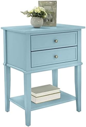 Ameriwood Home Franklin Accent Table 2 Drawers, Blue