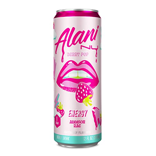Alani Nu Sugar-Free Energy Drink, Pre-Workout Performance, Berry Pop, Addison Rae Collab, 12 Oz Cans (Pack Of 12) #TOP1