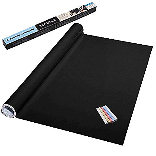 78.7" x 17.7" Extra Large Chalkboard Contact Paper Roll with 5 Color Chalk, Wallpaper Chalkboard Contact Paper Roll Chalkboard Sticker Blackboard Sticker, Chalk Paper for School, Home, Office