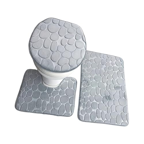 3Pcs Corals Fleece Bathroom Mats Collection Featurings Ushaped Rectangular and Ovals Mats for Home Decoration Water Absorbent Fl
