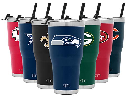 Simple Modern Officially Licensed NFL Seattle Seahawks Tumbler with Straw and Flip Lid | Insulated Stainless Steel 30oz Thermos | Cruiser Collection | Seattle Seahawks