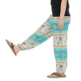 [沖縄技研] アジアンパンツ サルエルパンツ アラジンパンツ メンズ レディース エスニック ロングパンツ AP 255 (グリーン)