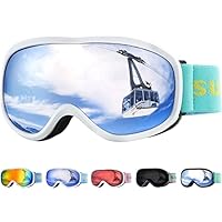 Supertrip Kids Ski Goggles, Anti-Fog Kids Skiing Goggles, Snow Snowboard Goggles for Boys Grils Youth Age 5-15