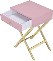 Vista 4 de Acme Mesa auxiliar Coleen en rosa y dorado